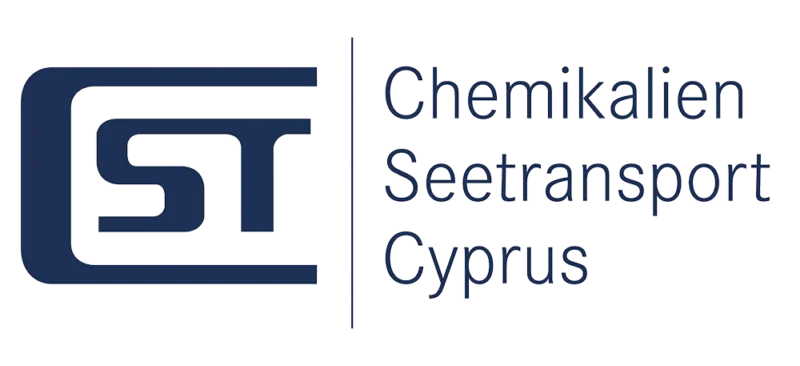 Logo of Chemikalien Seetransport Cyprus with stylized "CST" and text on the right.