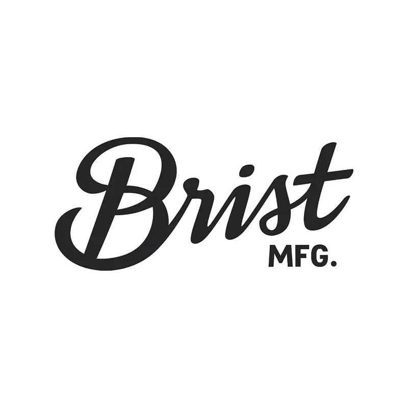 Black script "Brist" with bold "MFG." in uppercase on a white background.