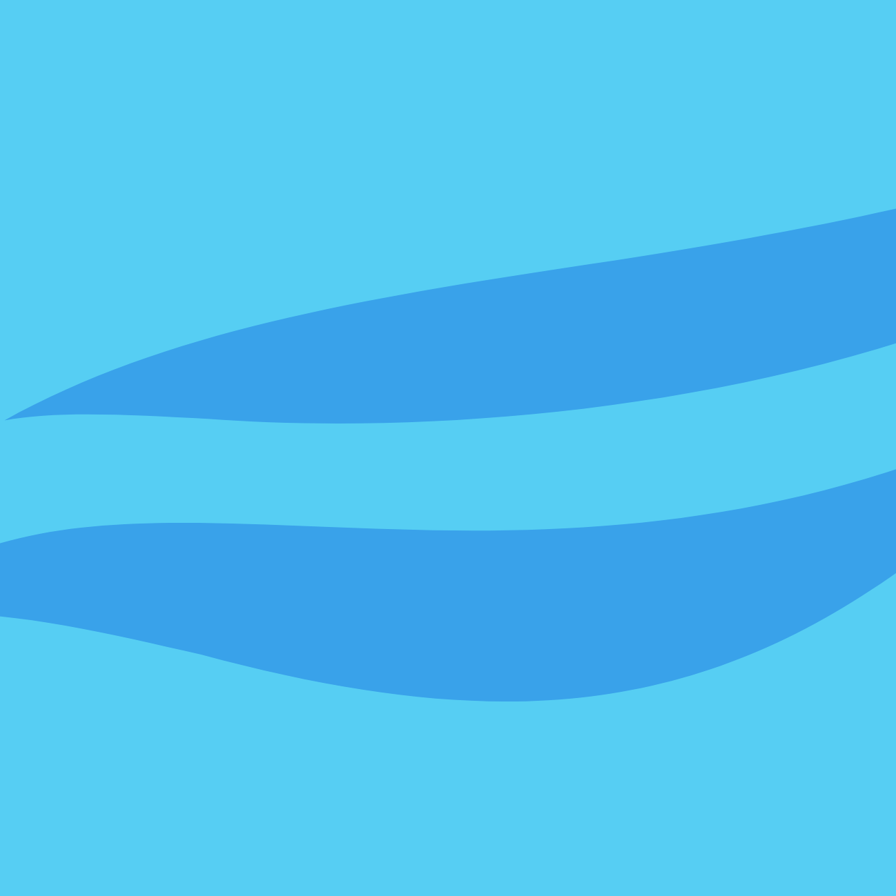 Two stylized, curved blue shapes on a light blue background, resembling abstract waves or leaves.