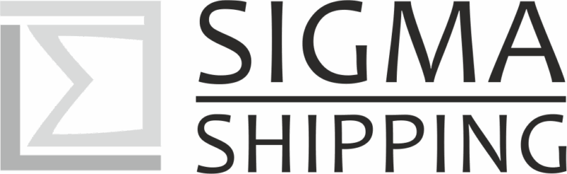 Sigma Shipping logo with a stylized sigma symbol inside a square next to the company name in bold text.