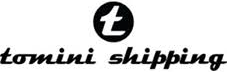 Tomini Shipping logo with a stylized "t" in a circle above the company name in cursive font.